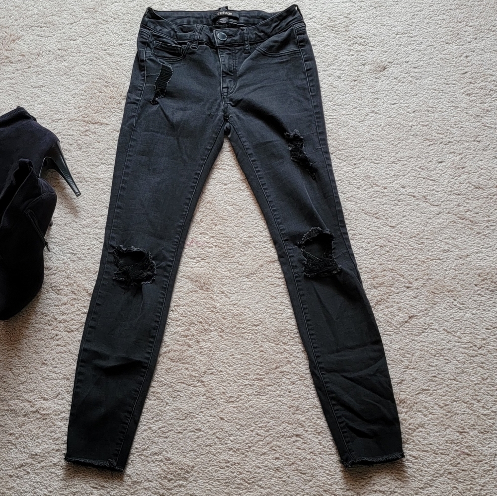 Distressed Black Jeans